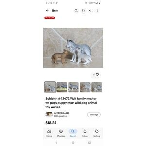 Schleich #42472 Wolf family mother w/ pups puppy mom Wolves Cubs Bundle of 3